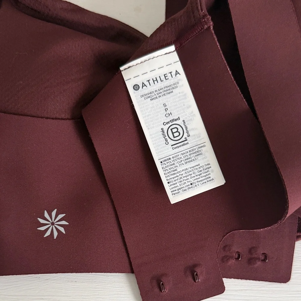 Athleta Burgundy Red Sports Bra Small NWOT Adjustable Back New Without Tags - Picture 4 of 4